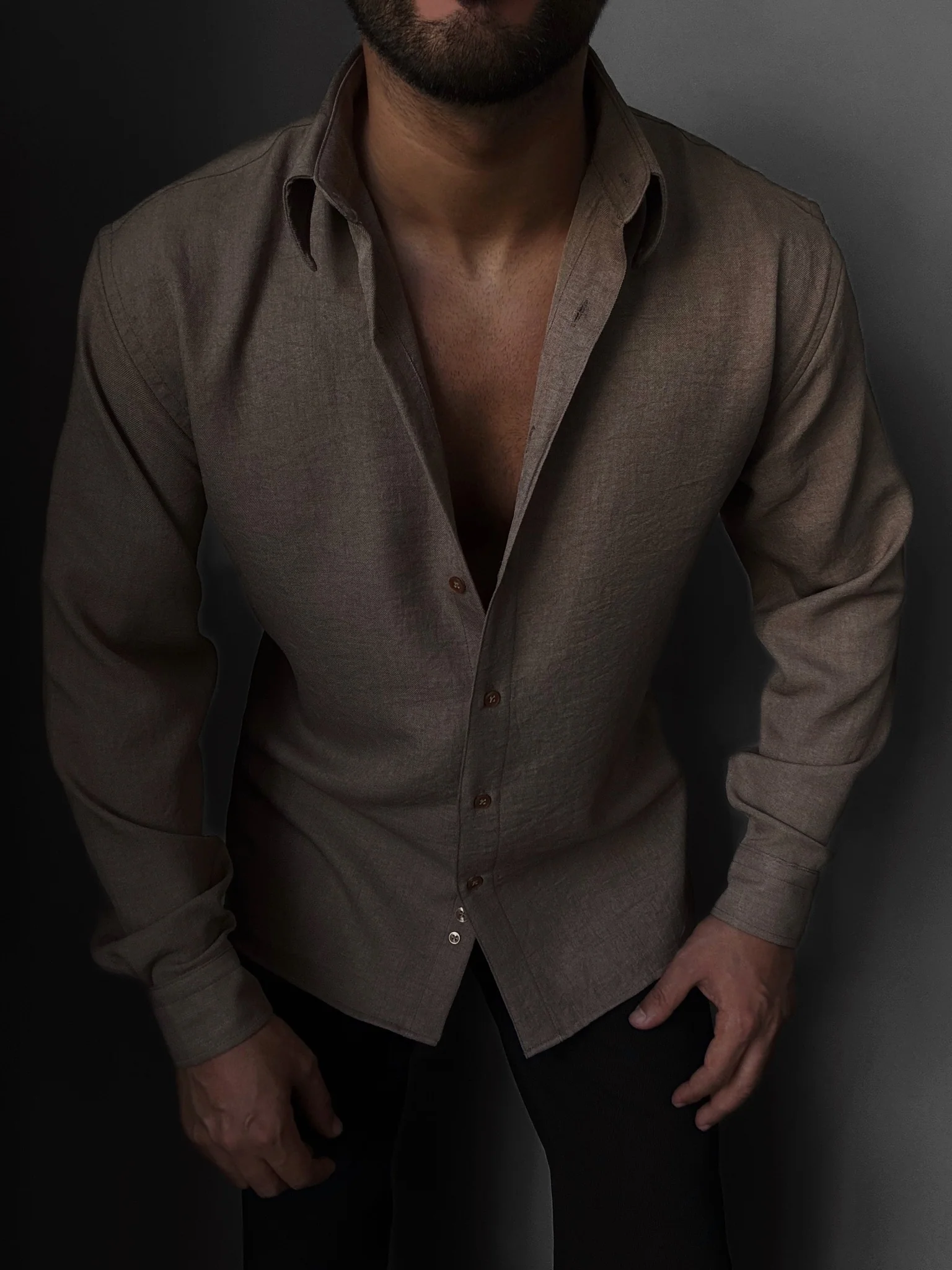 Oversize Oxford Shirt - Beige