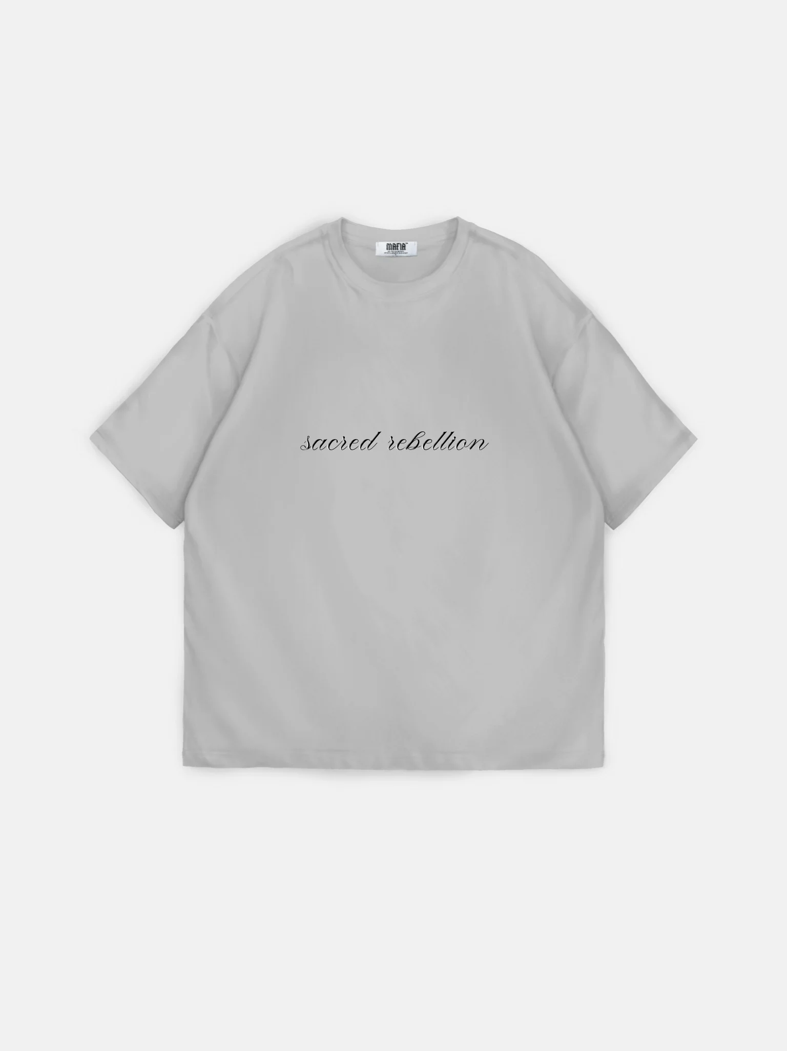 Oversize 'Sacred Rebellion' T-Shirt - Grey - Image 6
