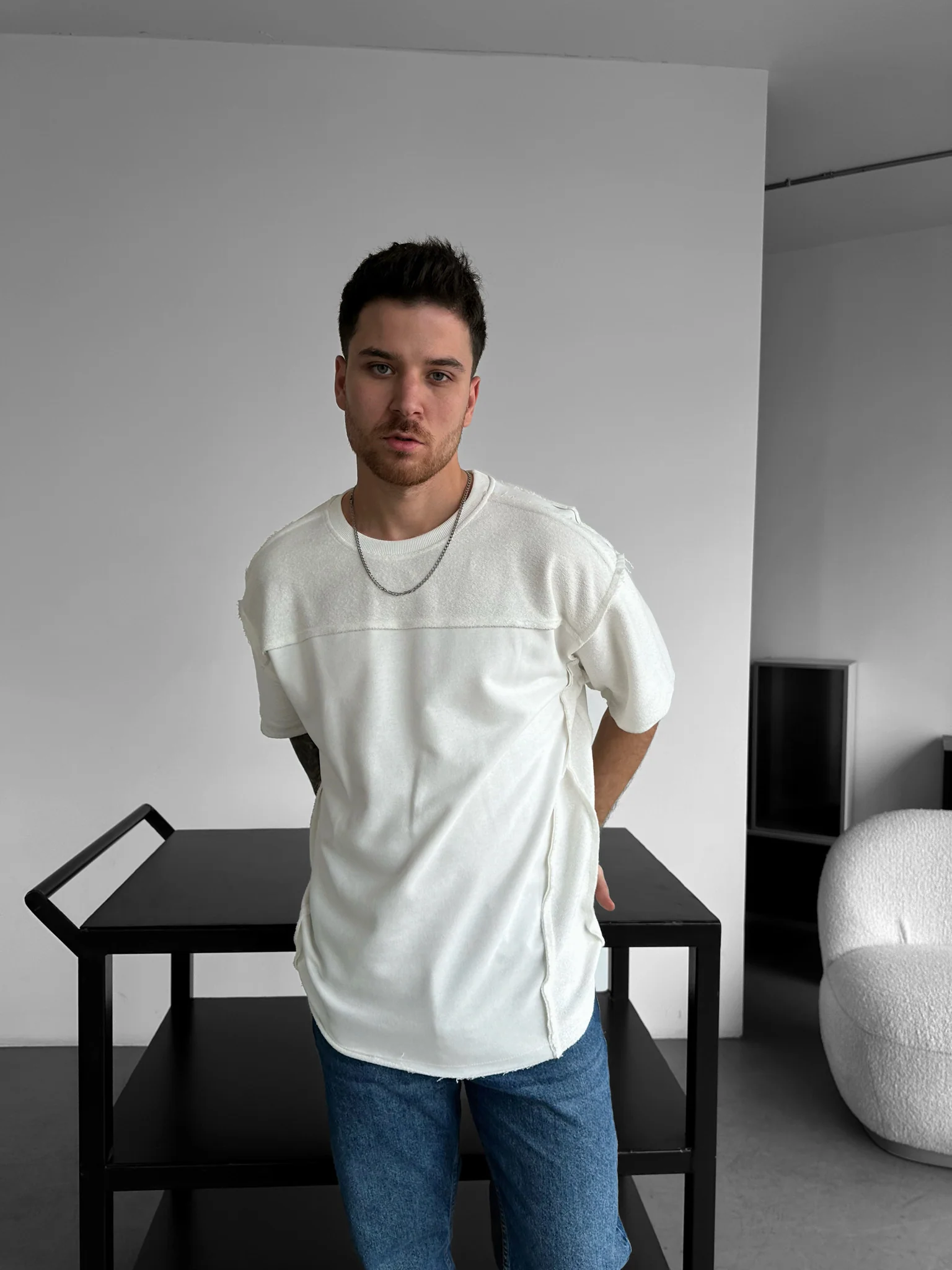 Oversize Seam Detail T-shirt - White