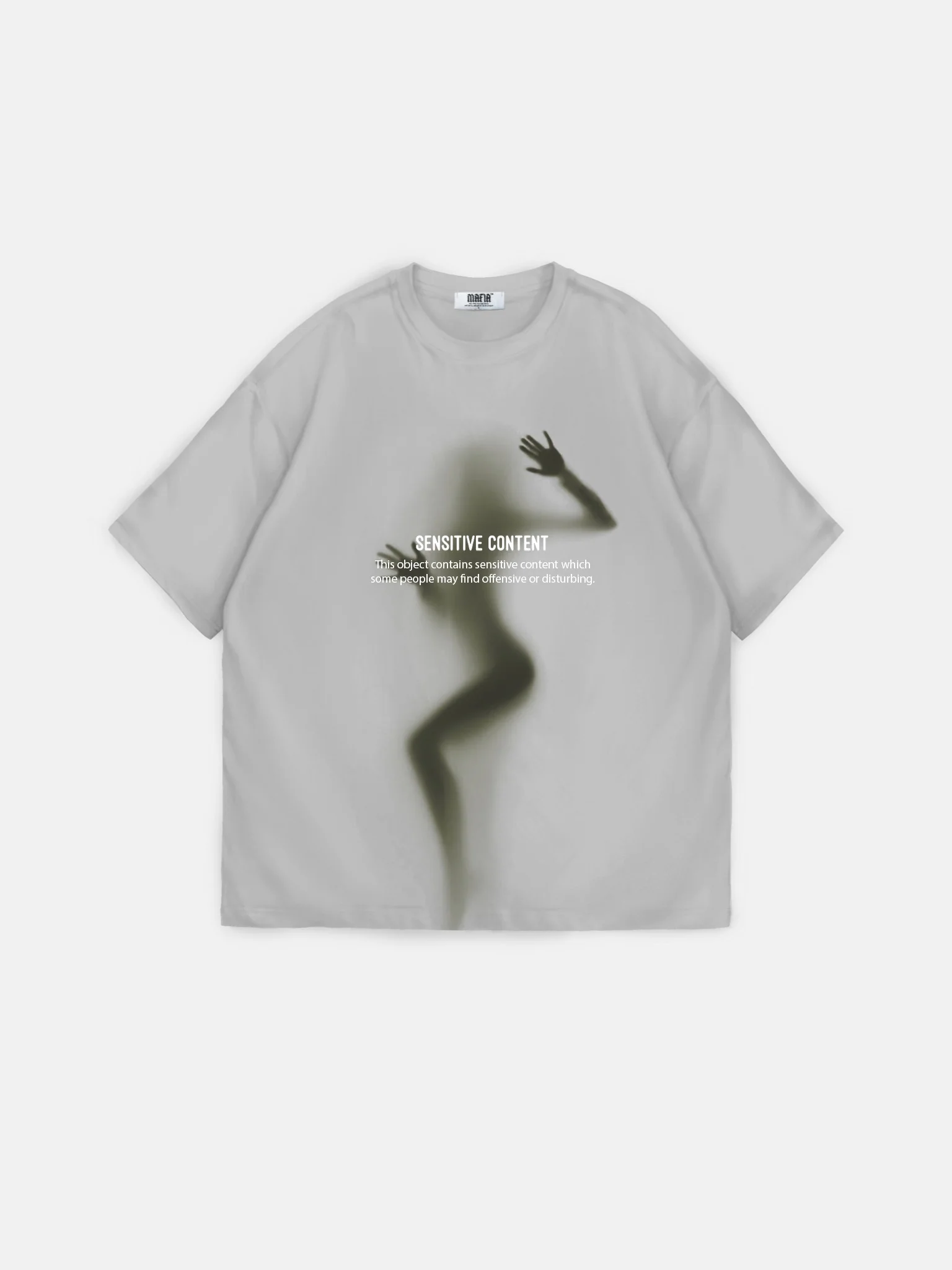 Oversize Sensitive Content T-Shirt - Grey - Image 4