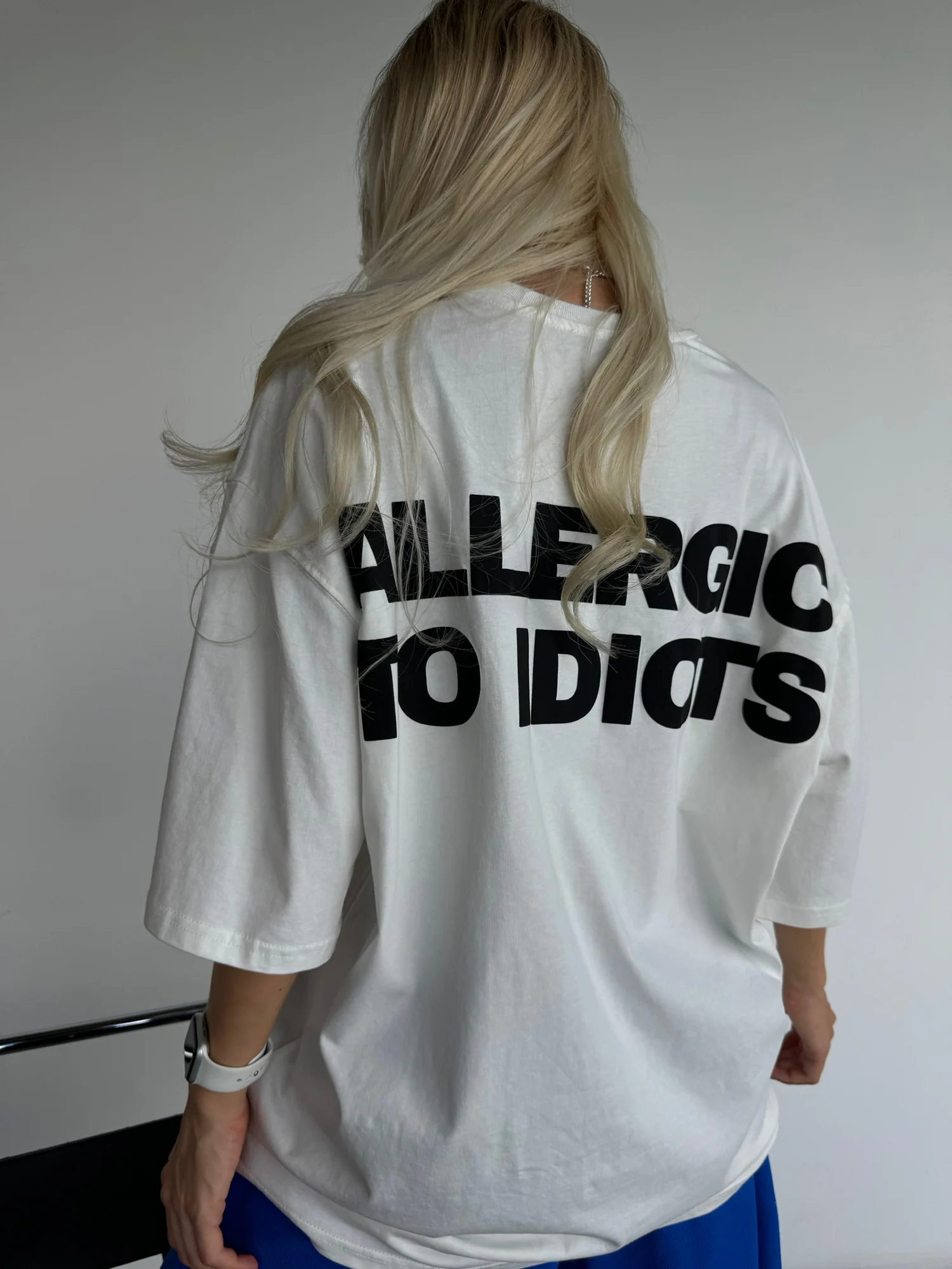 Oversize Statement T-shirt - Ecru - Image 6