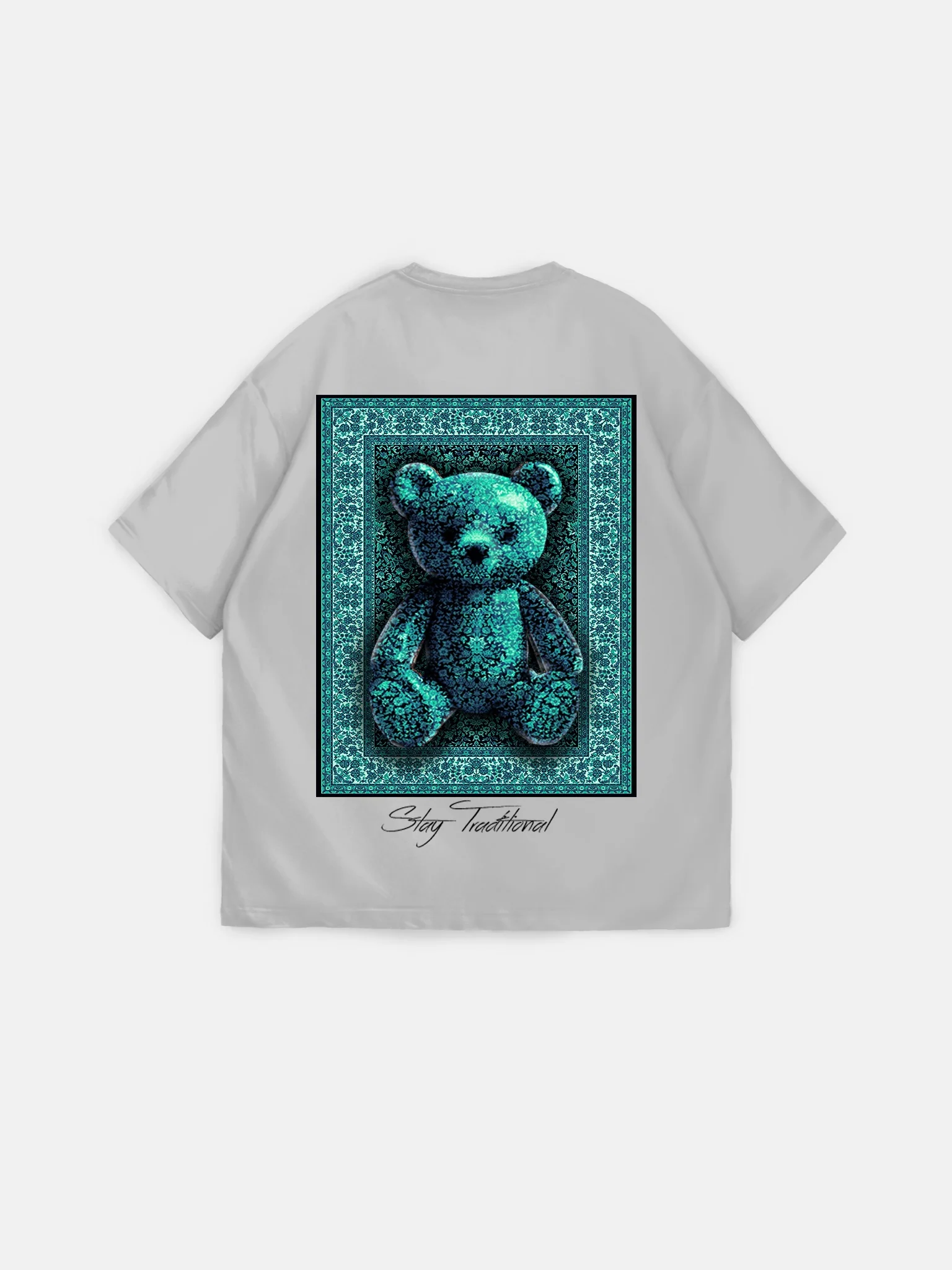 Oversize 'Stay Traditional' T-Shirt - Grey - Image 6