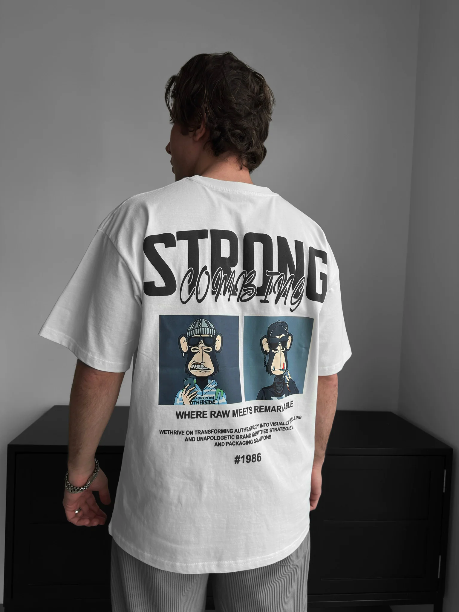 Oversize Strong Combing T-shirt - Ecru