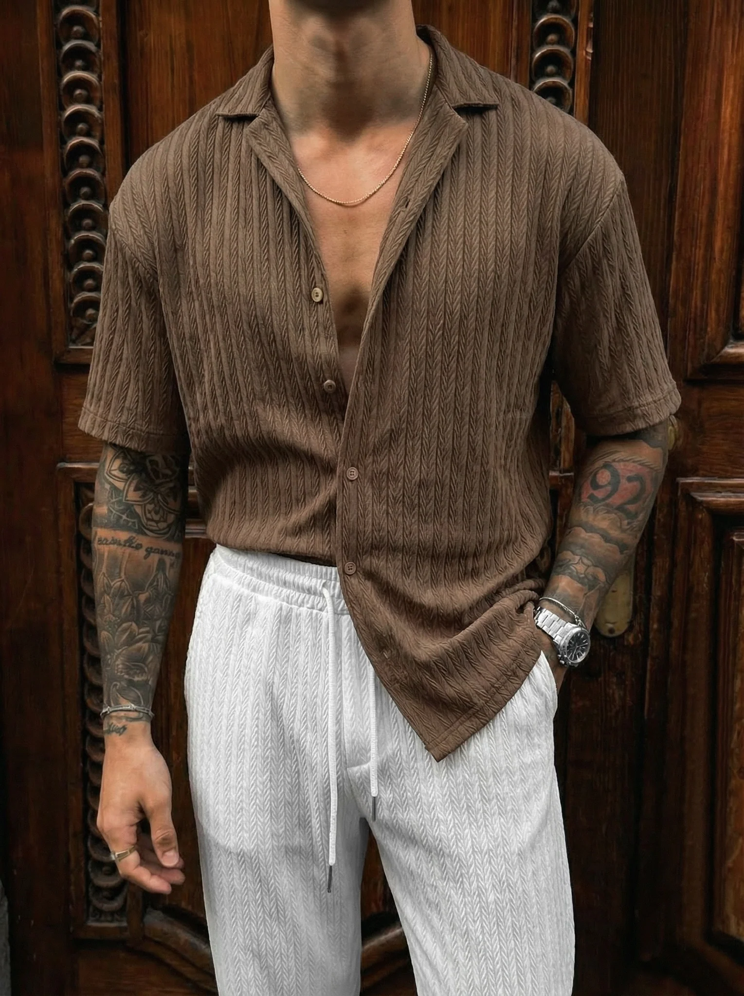Oversize Structured Shirt - Cappuccino