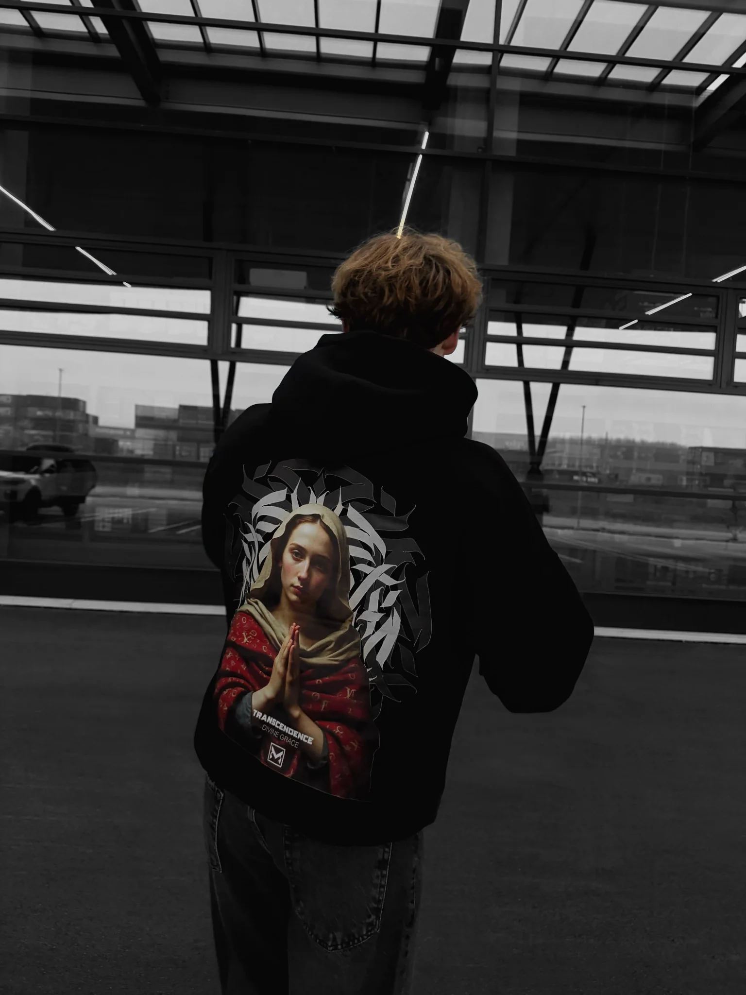 Oversize ‘Transcendence’ Hoodie - Black