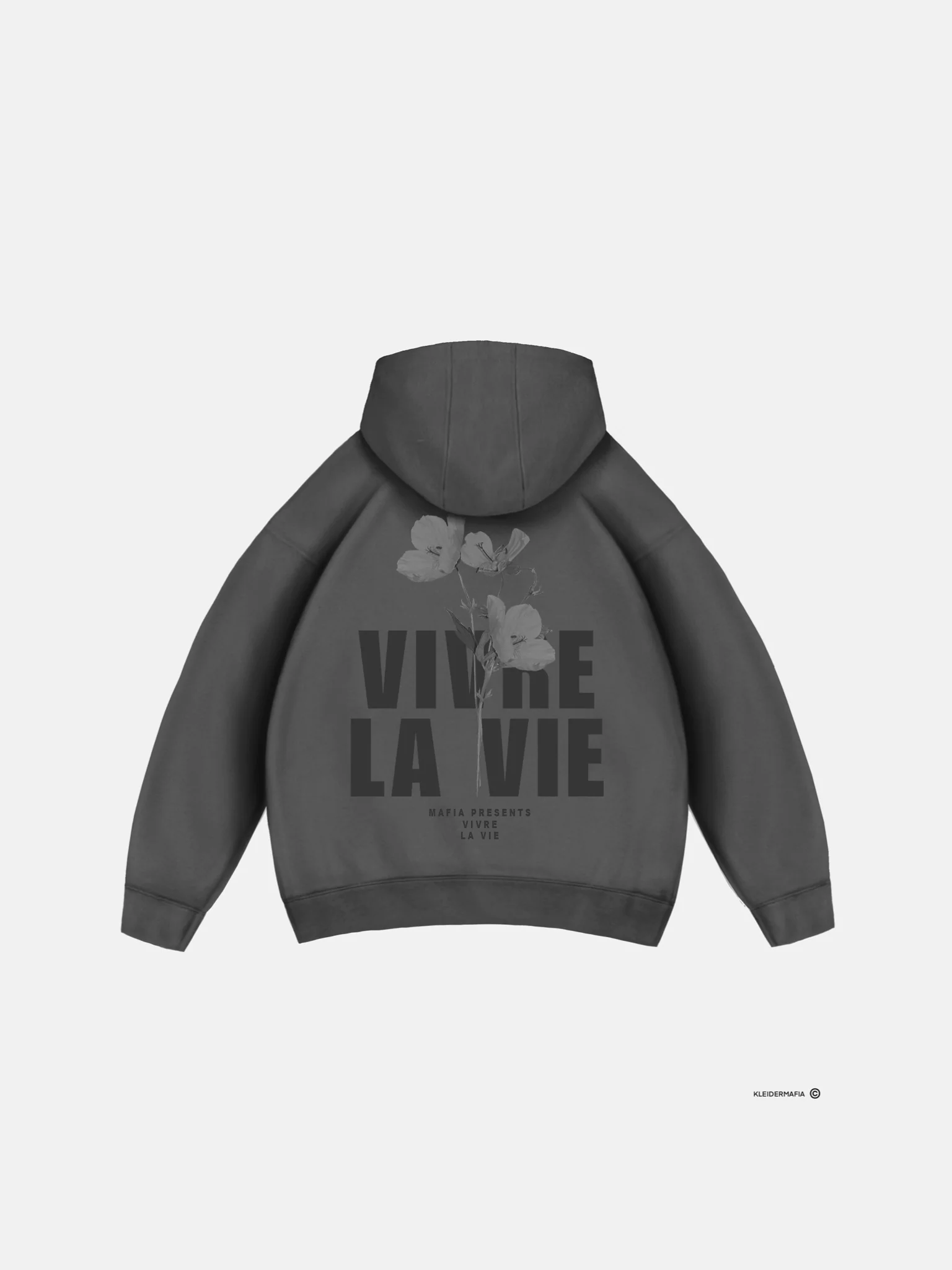 Oversize Vivre La Vie Hoodie - Lava Smoke - Image 3
