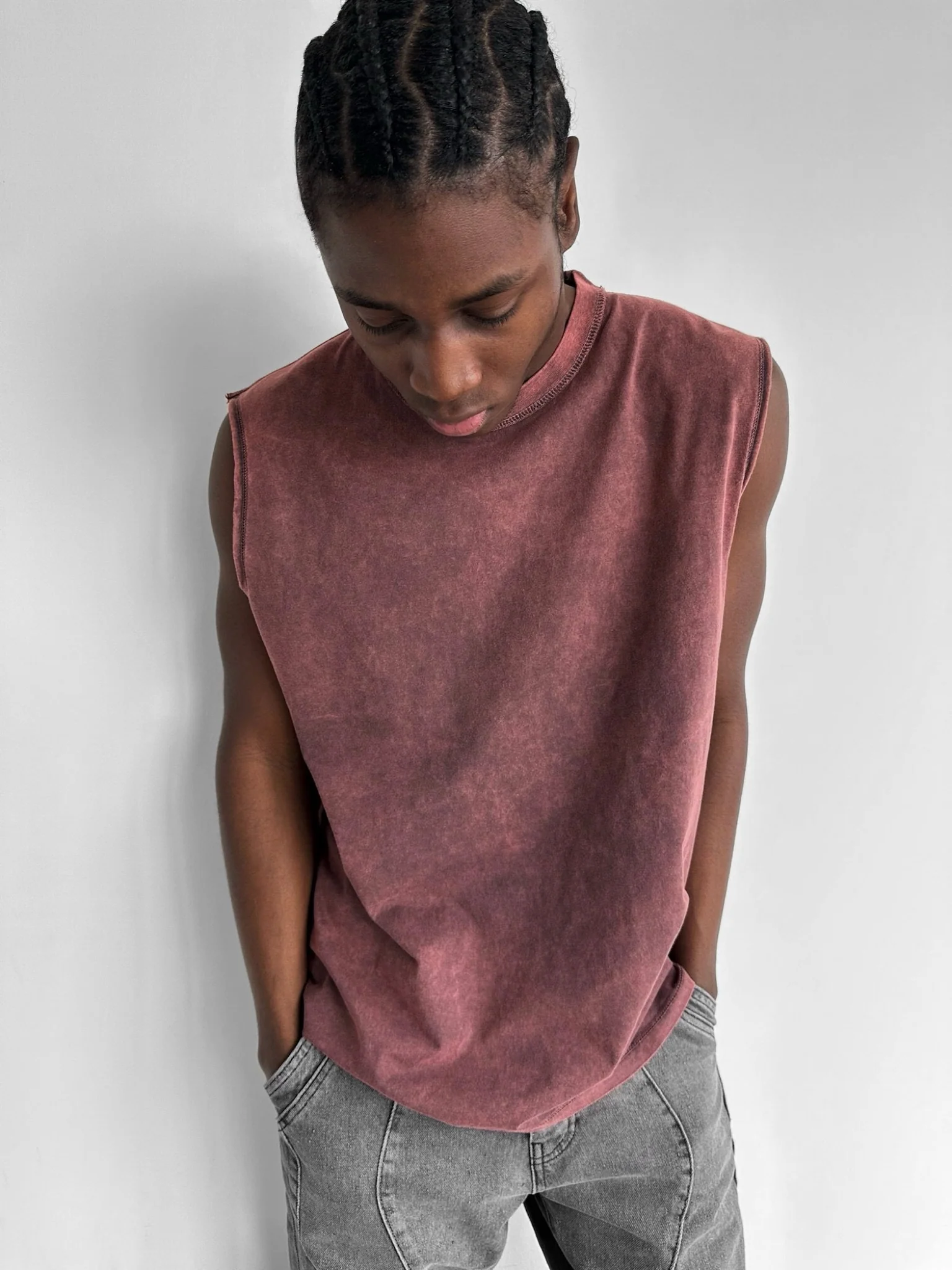 Oversize Washed TankTop - Bordeaux