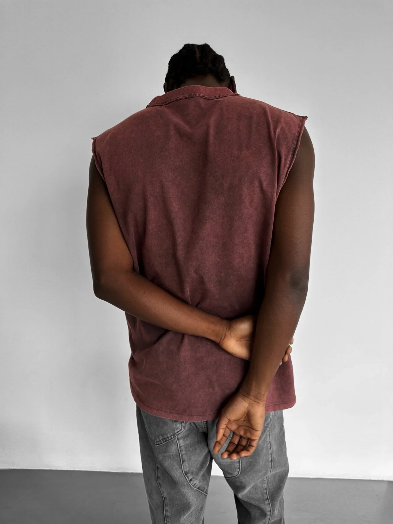 Oversize Washed TankTop - Bordeaux - Image 2