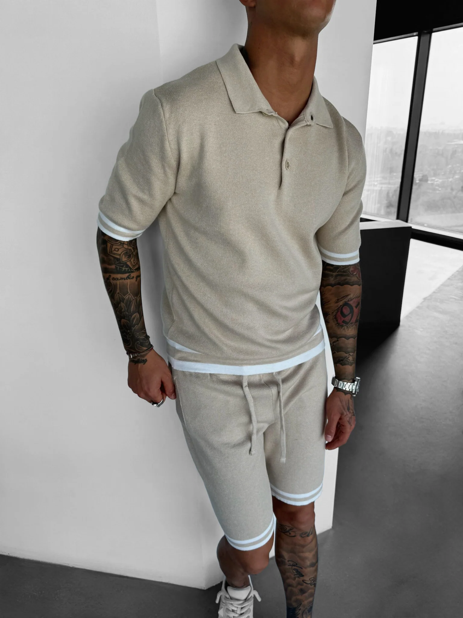 Regular Fit Knit T-shirt - Beige - Image 2