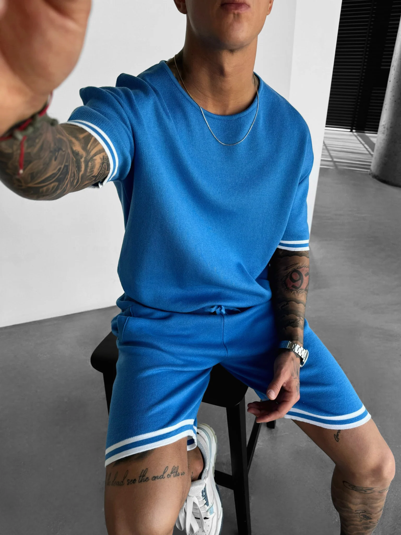 Regular Fit Knit T-shirt - Galactic Cobalt - Image 3