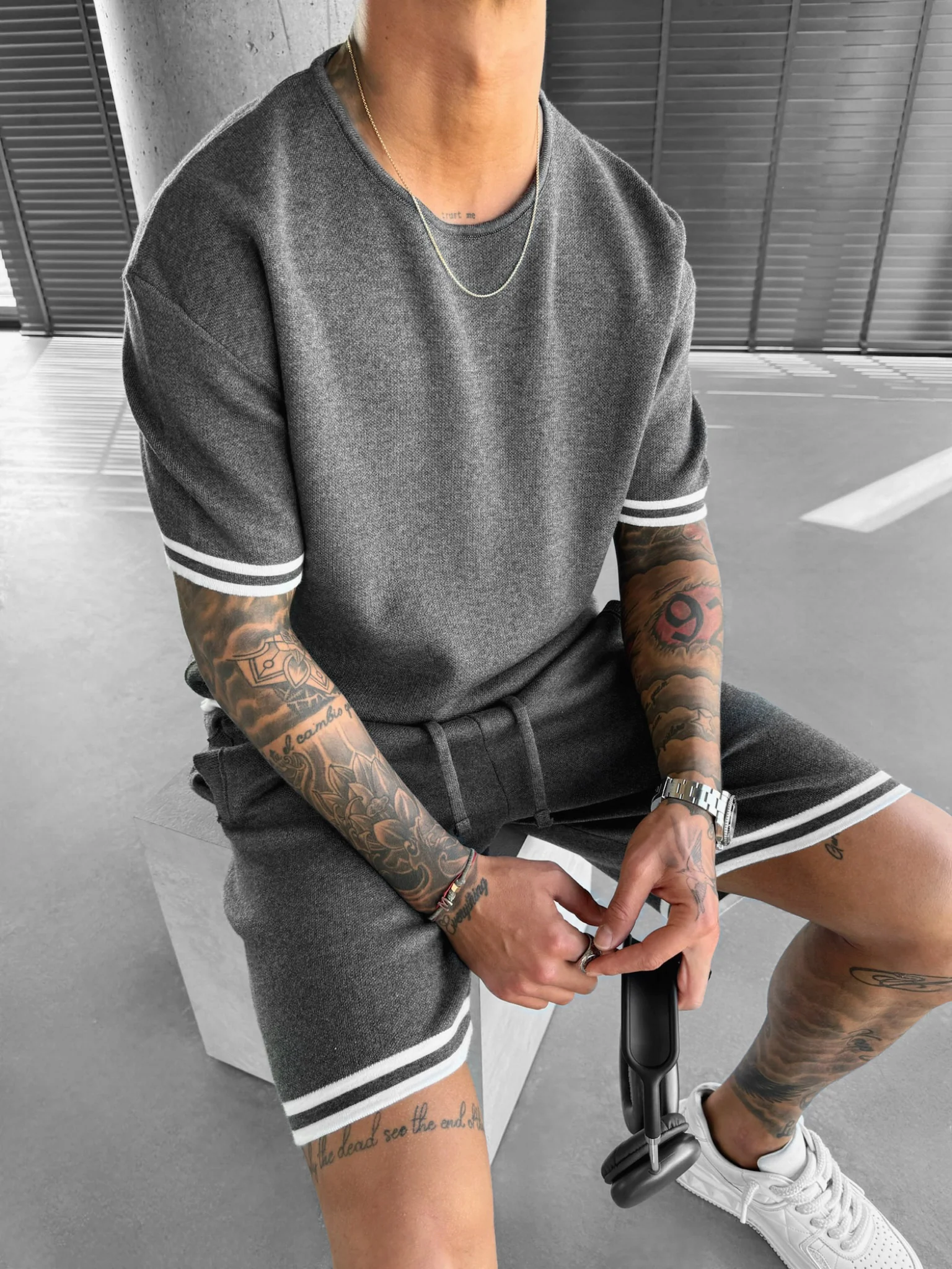 Regular Fit Knit T-shirt - Stormy Weather - Image 3
